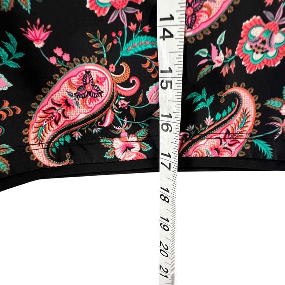 Lands End Board Skort Womens 4 Black Paisley Floral Quick Dry Active Swim Skirt - Picture 9 of 13
